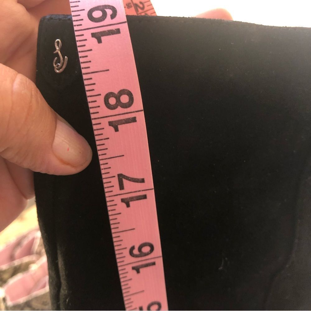 SAM EDELMAN Black Suede Leather Knee-High Boots Pull On Sz 6 - Picture 10 of 10